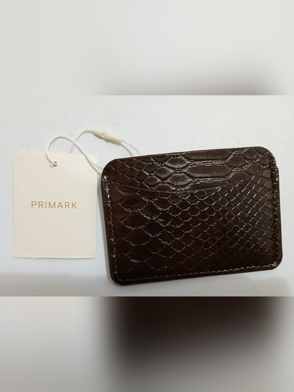 Small Primark Brown Faux Croc Card Wallet. NWT.
